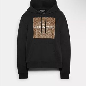 Coach Black Hoodie with Tan Logo
